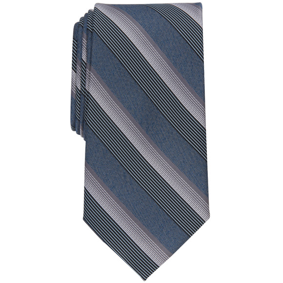 Perry Ellis Men Preston Classic Stripe Tie Blue - Picture 1 of 1
